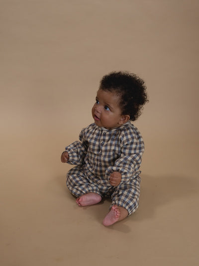 【organic zoo】Shoreline Gingham Onesie ロンパース 0-3M,3-6M,6-12M（Sub Image-4） | Coucoubebe/ククベベ