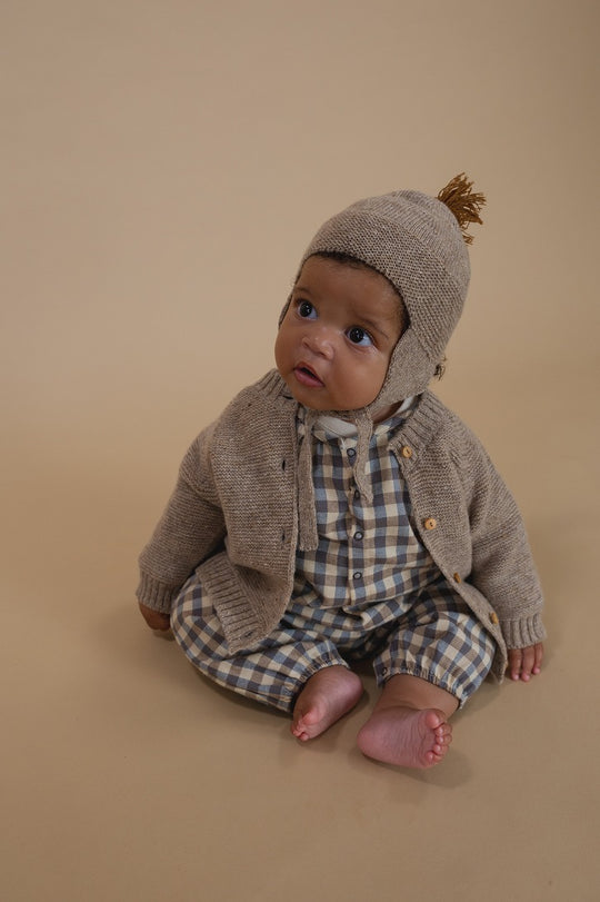 organic zoo ブルーギンガム　ロンパース　6-12m organic zoo】【30%OFF】Shoreline Gingham Onesie ロンパース 0-3M,3
