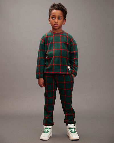 【mini rodini】Plaid aop fleece ls top Green 長袖Tシャツ 80/86,92/98,104/110,116/122（Sub Image-4） | Coucoubebe/ククベベ