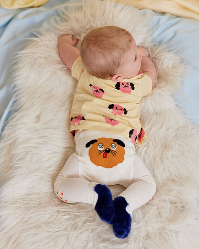 【mini rodini】Doggie anti-slip baby tights Offwhite タイツ 56/62,68/74（Sub Image-7） | Coucoubebe/ククベベ