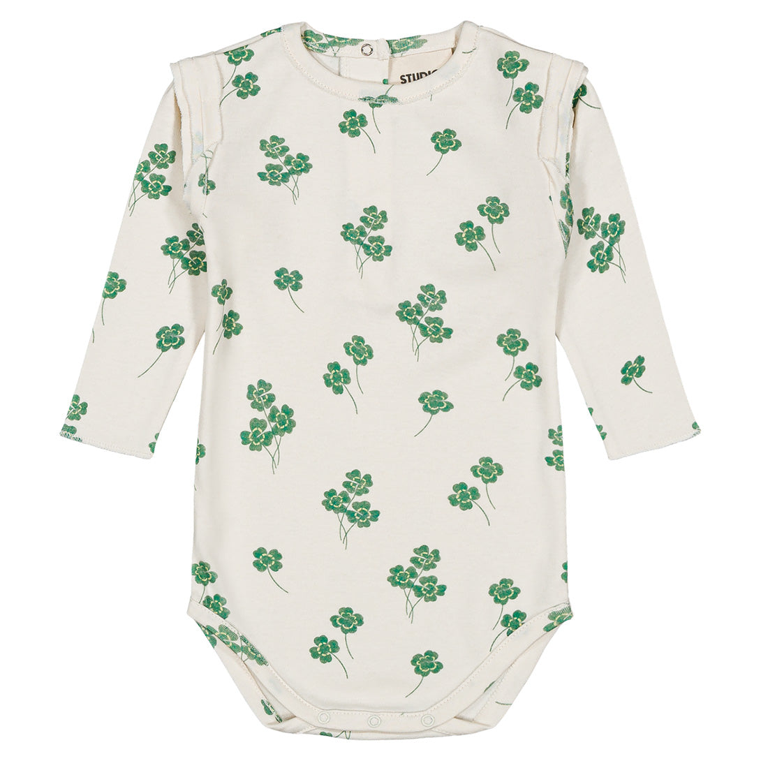 【STUDIO BOHEME】【9月上旬発送】LALA BODYSUIT GREY/CLOVERS ロンパース 6m,12m  | Coucoubebe/ククベベ