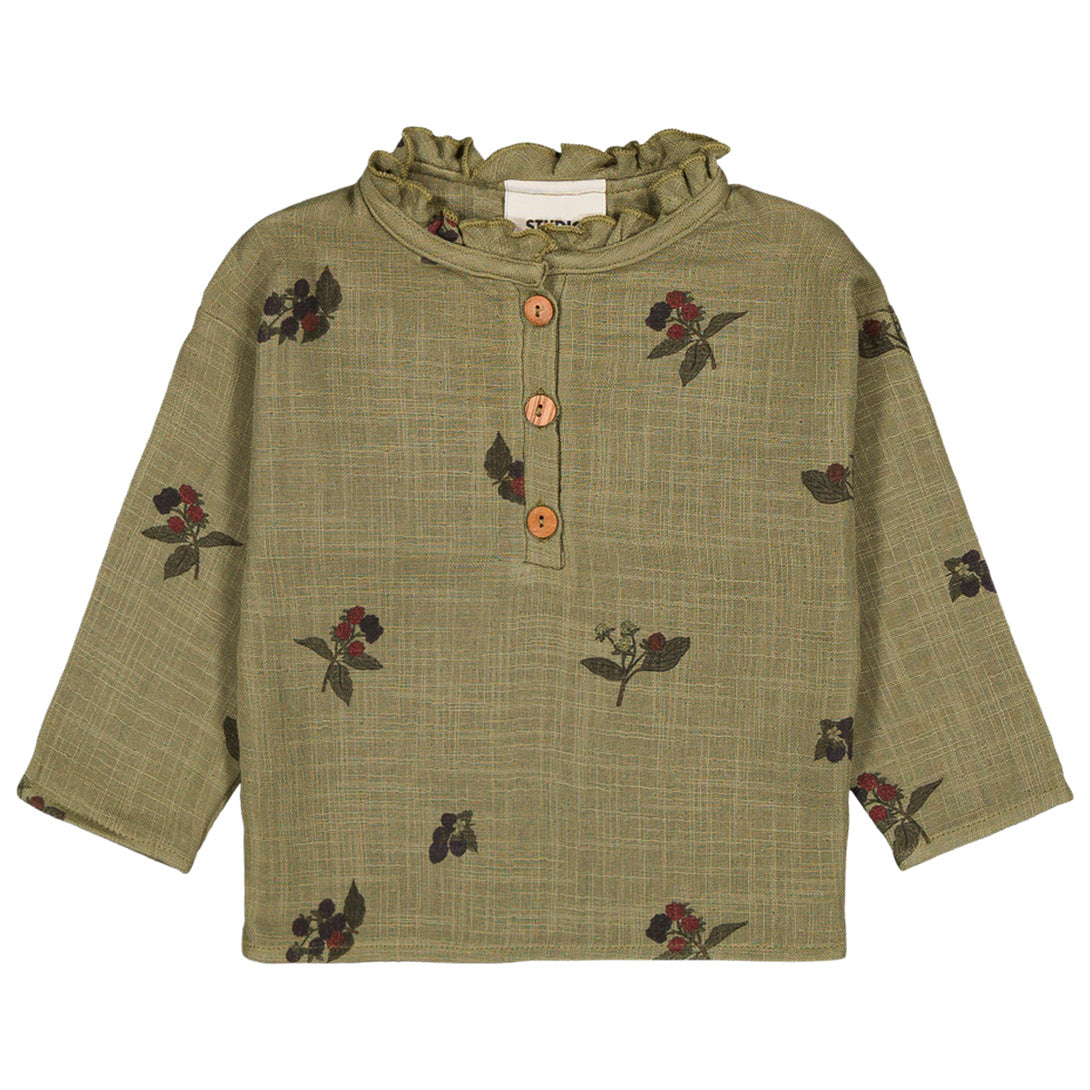 【STUDIO BOHEME】【9月上旬発送】OLYMPE BLOUSE GREEN ALOE/BLACKBERRIES ブラウス 12m,18m,24m,36m,4y  | Coucoubebe/ククベベ