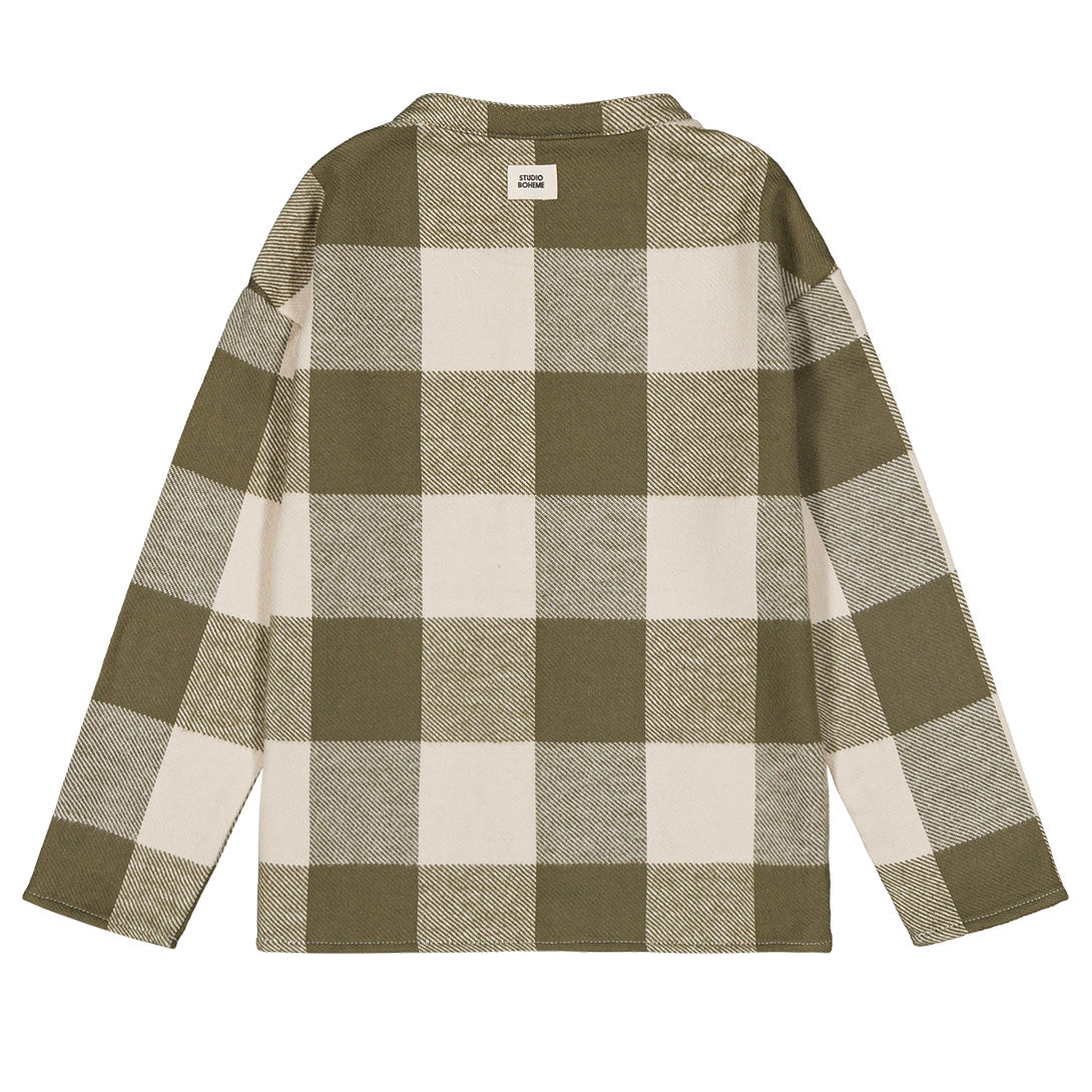【STUDIO BOHEME】JIM SHIRT KAKI GINGHAM シャツ 12m,18m,24m,36m,4y  | Coucoubebe/ククベベ