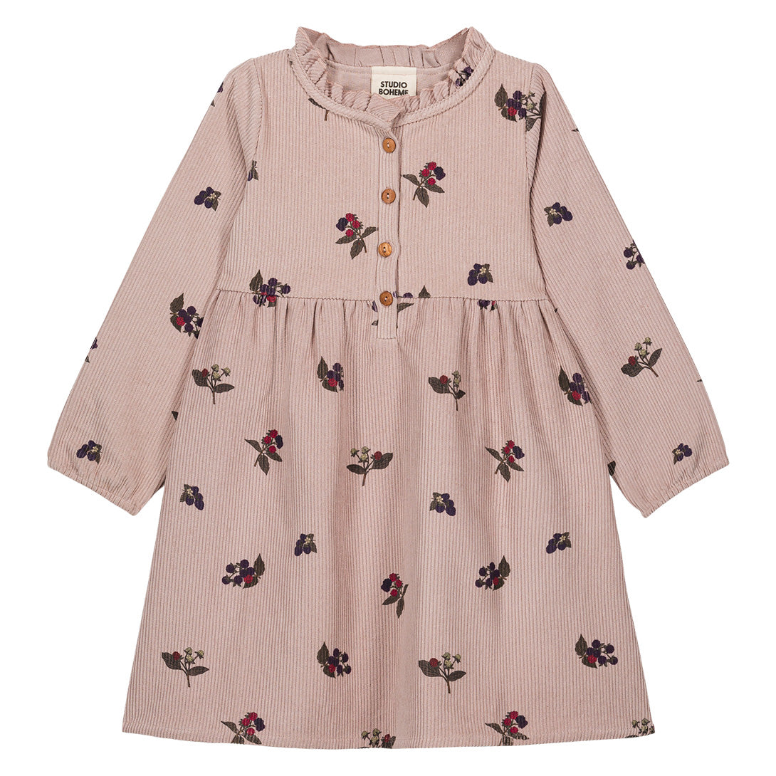 【STUDIO BOHEME】【9月上旬発送】VERMONT DRESS LIGHT MAUVE/BLACKBERRIES ワンピース 18m,24m,36m,4y  | Coucoubebe/ククベベ