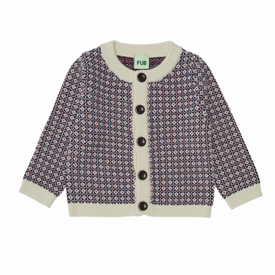 【FUB】【40%OFF】BABY NORDIC CARDIGAN ecru/royal blue/pure red カーディガン 80,86,92cm  | Coucoubebe/ククベベ