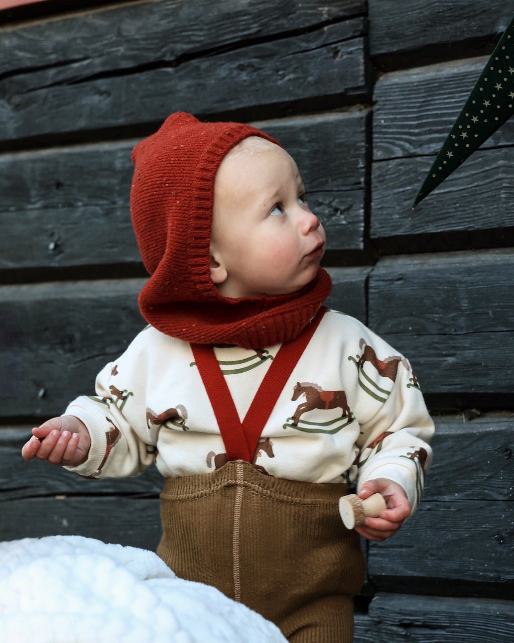 【SILLY Silas】Classic Footed Acorn Brown×Maple Leaf タイツ 3-6m  | Coucoubebe/ククベベ