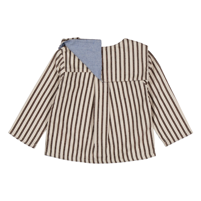 【LOIR Paris】Chemise LORETTE FLOCKED CREAM STRIPES シャツ 18m,24m,36m（Sub Image-2） | Coucoubebe/ククベベ
