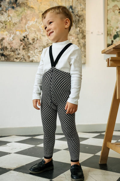 【SILLY Silas】【一部予約販売】Footless Collection Black×White Checked レギンス 6-12m,1-2y,2-3y,3-4y（Sub Image-4） | Coucoubebe/ククベベ