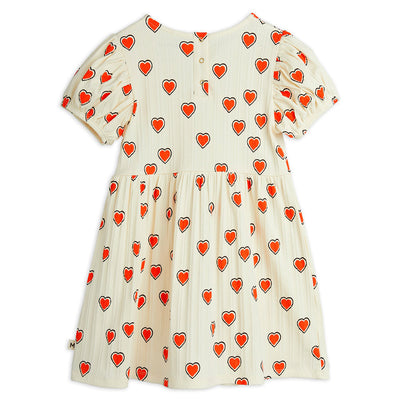 【mini rodini】Outlined hearts aop ss dress Offwhite ワンピース 80/86,92/98,104/110（Sub Image-2） | Coucoubebe/ククベベ