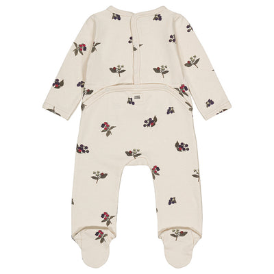 【STUDIO BOHEME】【9月上旬発送】CHUBBY PYJAMAS ECRU/BLACKBERRIES ロンパース 3m,6m（Sub Image-2） | Coucoubebe/ククベベ