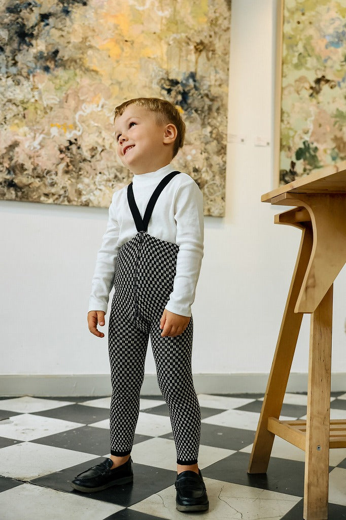 【SILLY Silas】【一部予約販売】Footless Collection Black×White Checked レギンス 6-12m,1-2y,2-3y,3-4y  | Coucoubebe/ククベベ