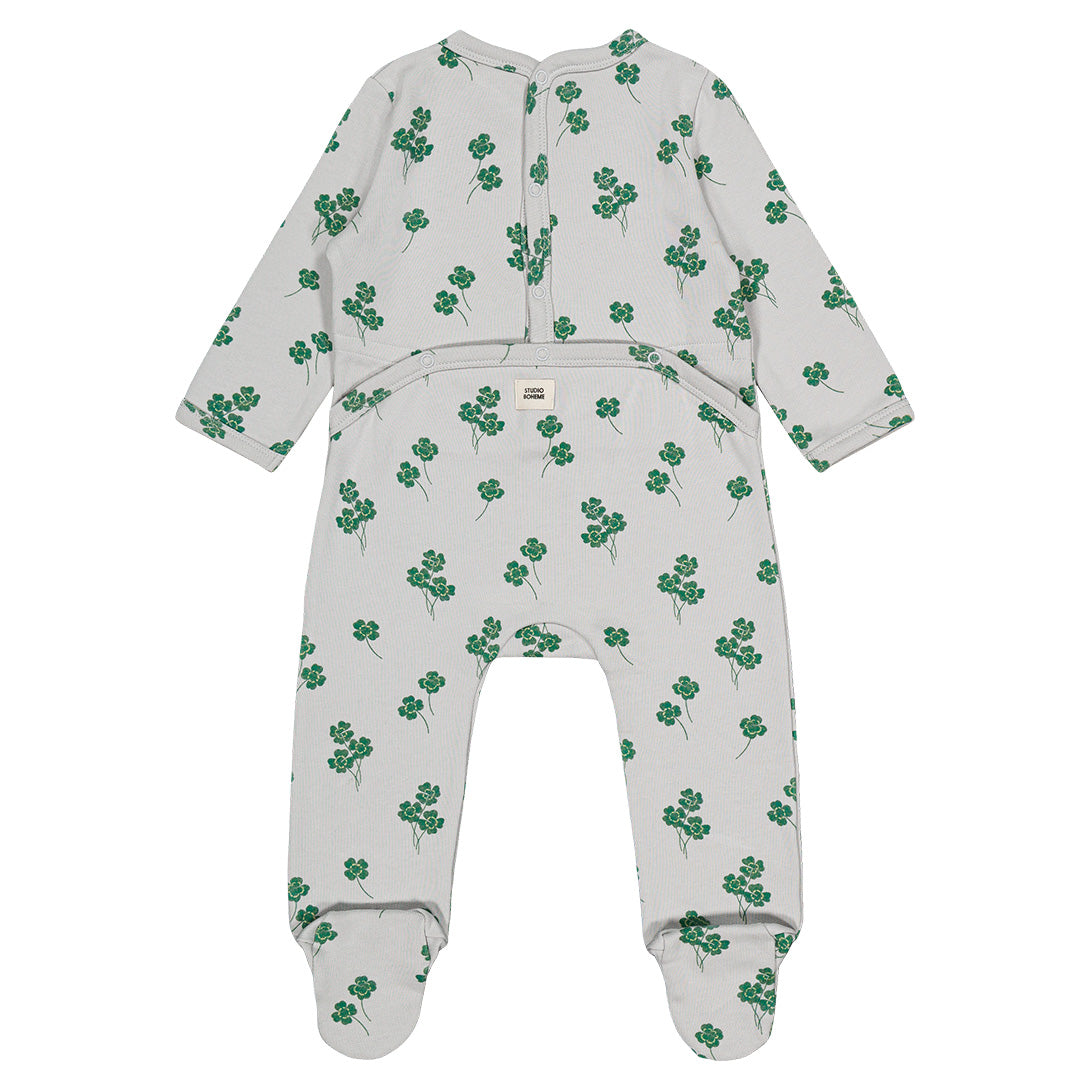 【STUDIO BOHEME】【9月上旬発送】CHUBBY PYJAMAS GREY/CLOVERS ロンパース 3m,6m  | Coucoubebe/ククベベ