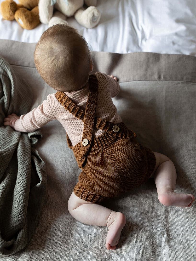 【THE SIMPLE FOLK】The Knit Romper mocha ロンパース 6-9m,9-12m,12-18m  | Coucoubebe/ククベベ