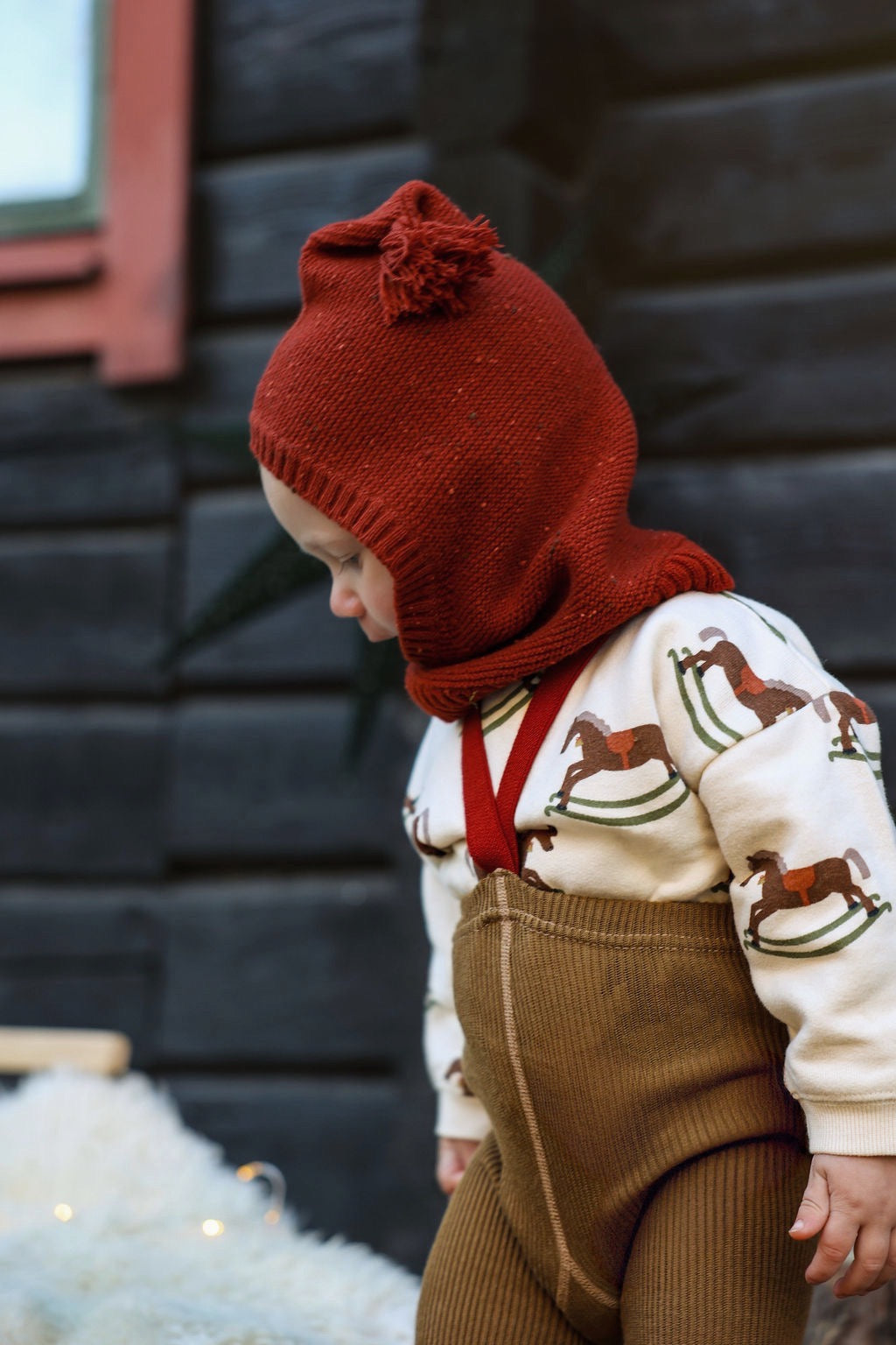 【SILLY Silas】Footless Collection Acorn Brown×Maple Leaf レギンス 6-12m,1-2y,2-3y  | Coucoubebe/ククベベ