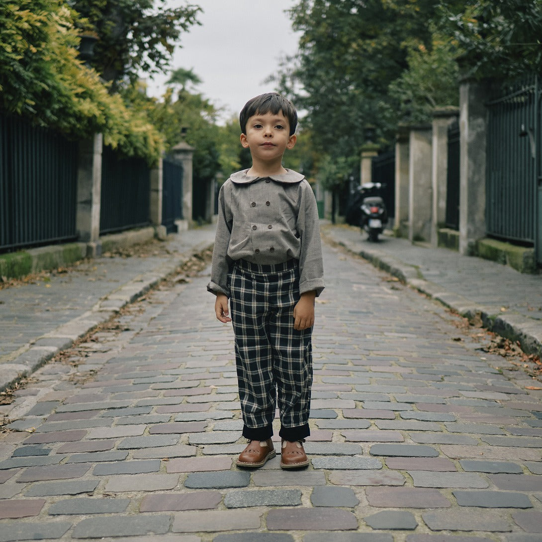 【Maison Marelle】pants LEBON tartan gray dark パンツ 18m,24m,3y,4y,  | Coucoubebe/ククベベ