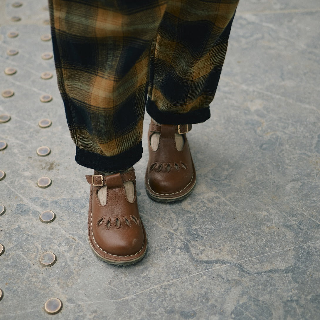 【Maison Marelle】pants LEBON tartan camel black パンツ 18m,24m,3y,4y  | Coucoubebe/ククベベ