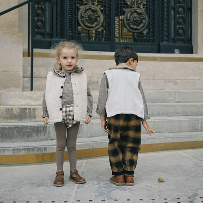 【Maison Marelle】pants LEBON tartan camel black パンツ 18m,24m,3y,4y（Sub Image-10） | Coucoubebe/ククベベ