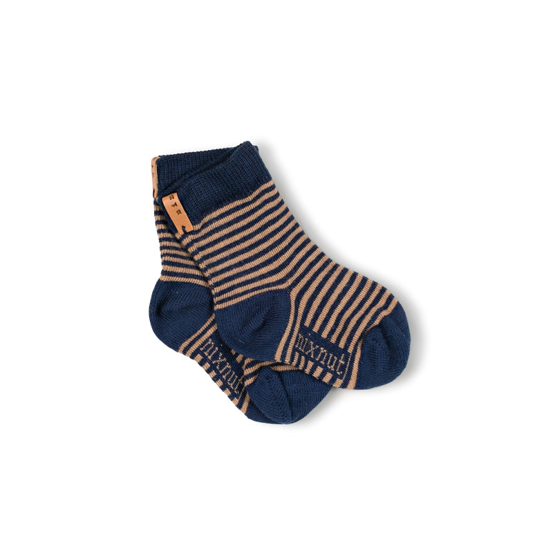 【nixnut】Striped Socks Navy Stripe 靴下 19-22,23-26,27-30  | Coucoubebe/ククベベ