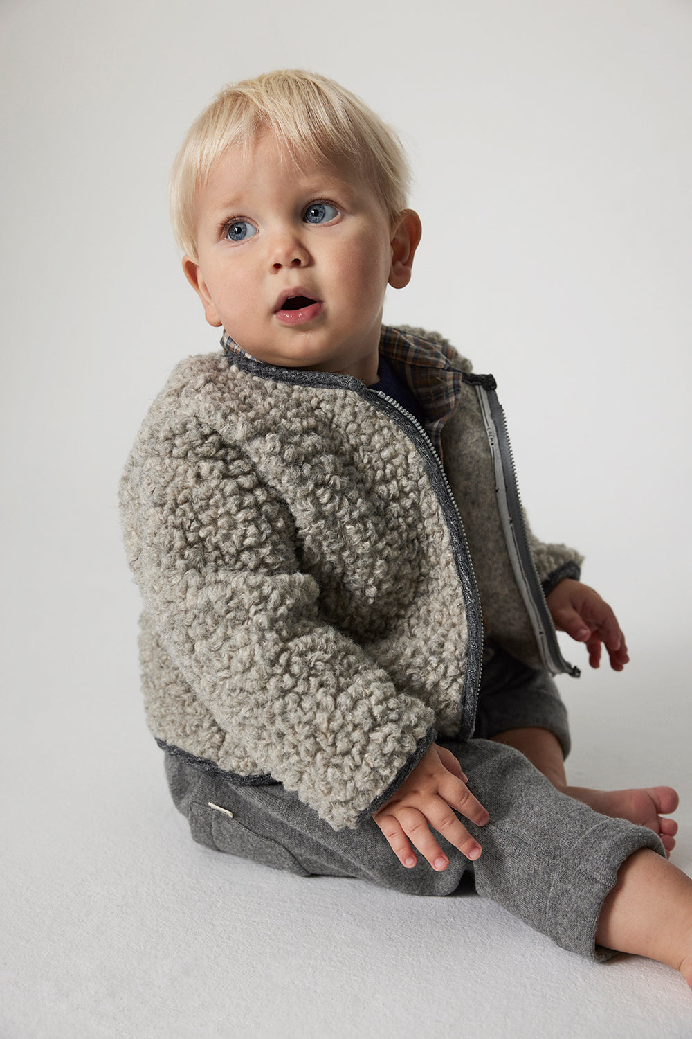 【COZMO】Teddy fleece baby jacket Grey ジャケット 18m,24m  | Coucoubebe/ククベベ