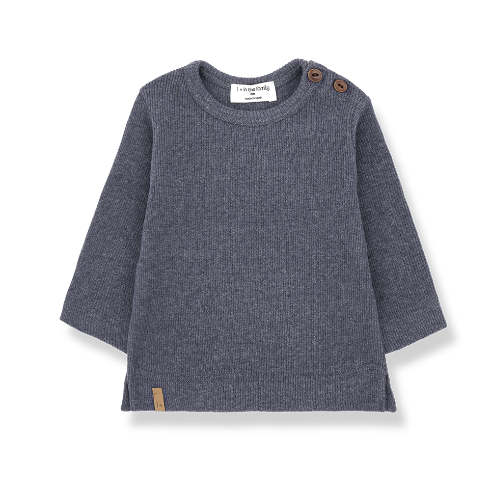 【1＋in the family】ALFONS l.sleeve t-shirt denim Tシャツ 12m,18m,24m,36m  | Coucoubebe/ククベベ