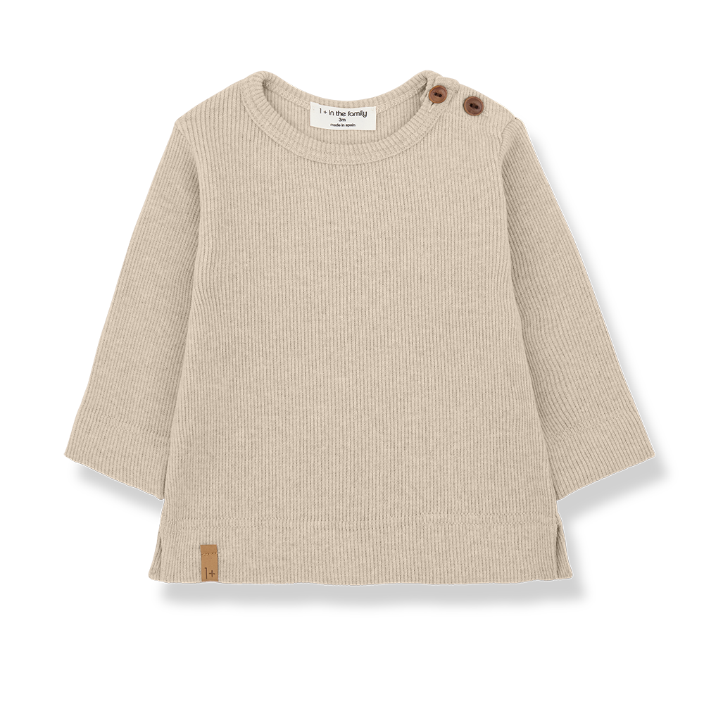 【1＋in the family】ALFONS l.sleeve t-shirt tortora Tシャツ 12m,18m,24m,36m  | Coucoubebe/ククベベ