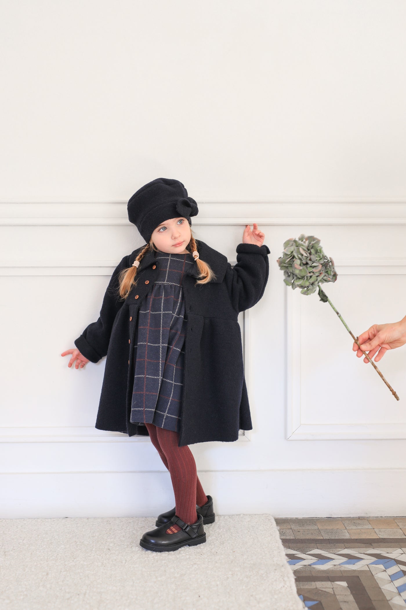 【1＋in the family】ANNE coat dark-blue コート 18m,24m,36m,48m  | Coucoubebe/ククベベ