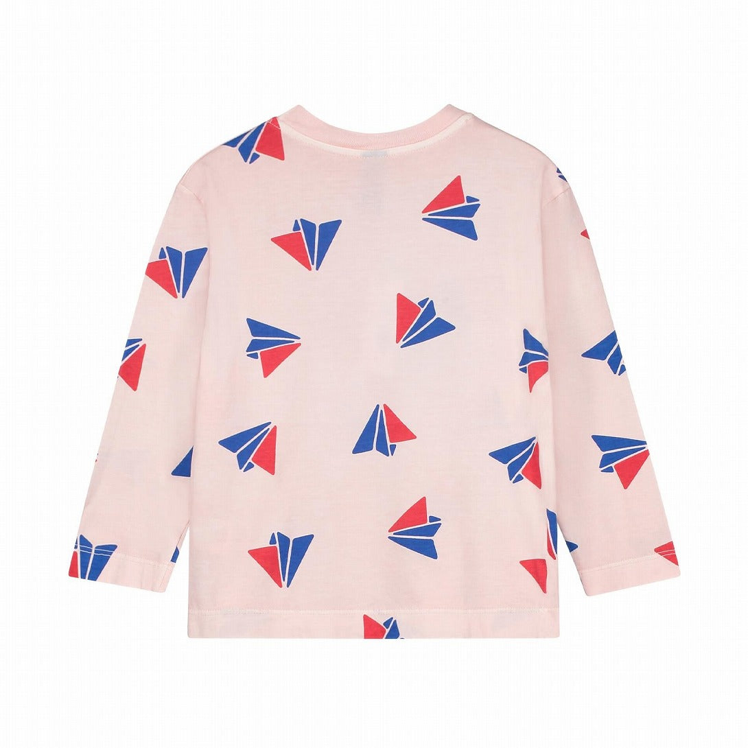 【bonmot organic】【40%OFF】T-shirt allover paper planes Dusty pink 長袖Tシャツ 12-18m,18-24m,2-3Y,4-5Y,6-7Y  | Coucoubebe/ククベベ