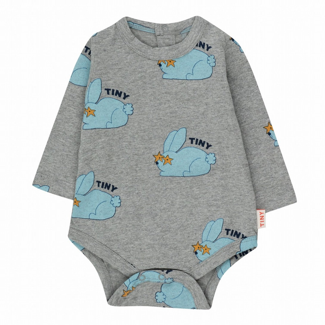 【tinycottons】RABBITS BODY medium grey heather ロンパース 6m,9m,12m  | Coucoubebe/ククベベ