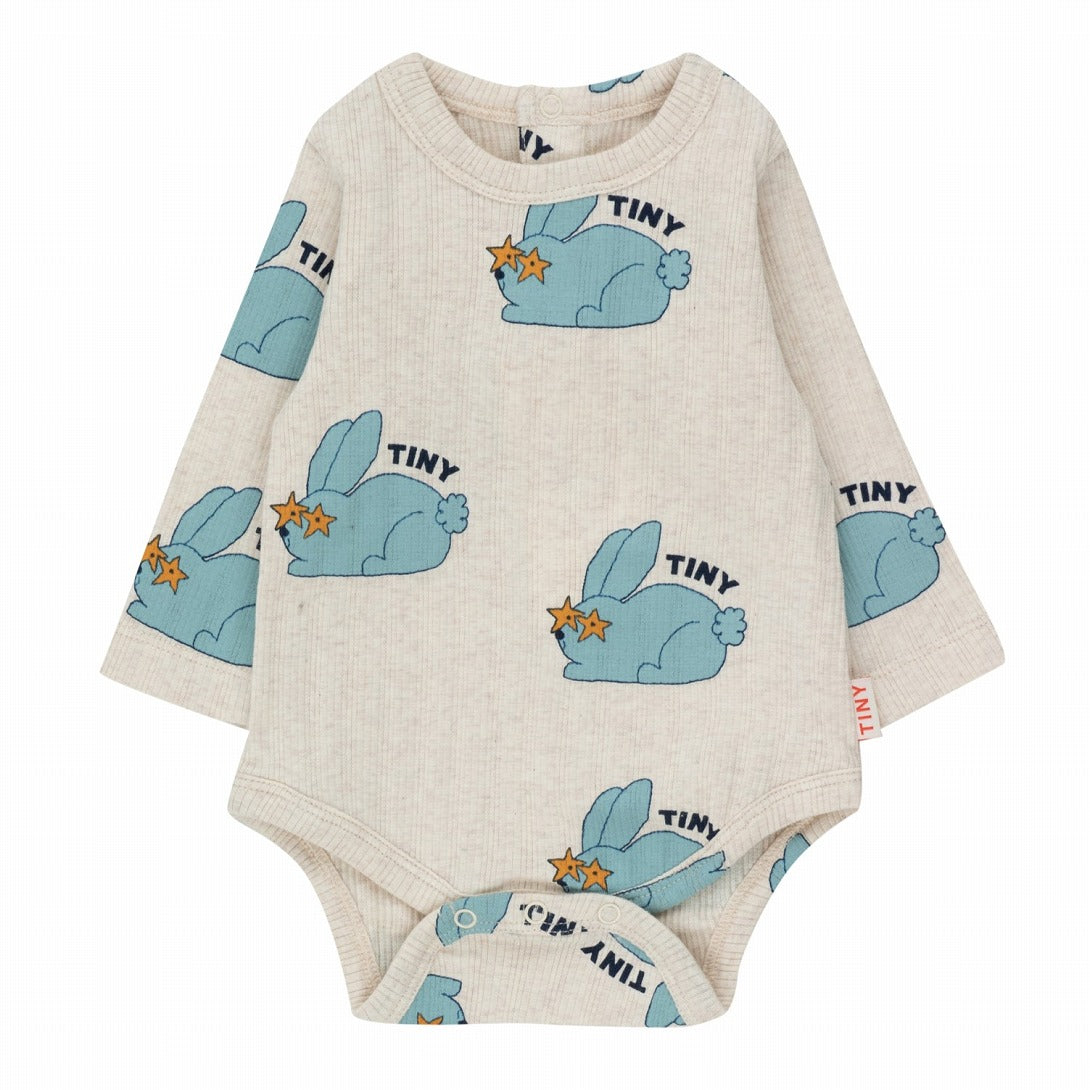 【tinycottons】RABBITS BODY light cream heather ロンパース 6m,9m,12m  | Coucoubebe/ククベベ