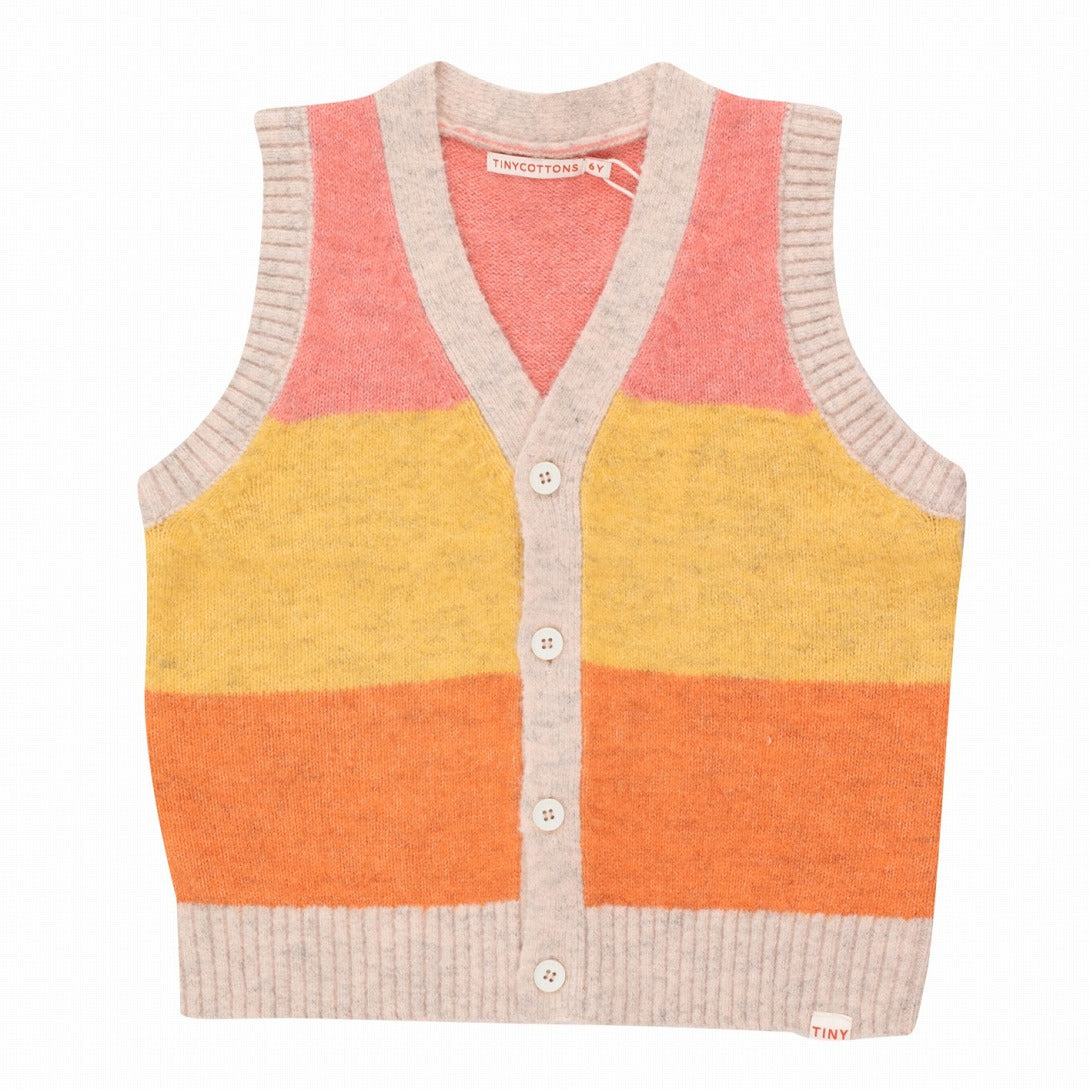 【tinycottons】COLOR BLOCK TINY VEST peach/eggnog/summer red ベスト 2y,3y,4y  | Coucoubebe/ククベベ