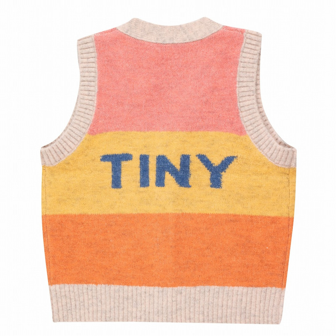 【tinycottons】【40%OFF】COLOR BLOCK TINY VEST peach/eggnog/summer red ベスト 2y,3y,4y  | Coucoubebe/ククベベ