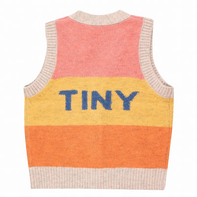 【tinycottons】COLOR BLOCK TINY VEST peach/eggnog/summer red ベスト 2y,3y,4y（Sub Image-2） | Coucoubebe/ククベベ