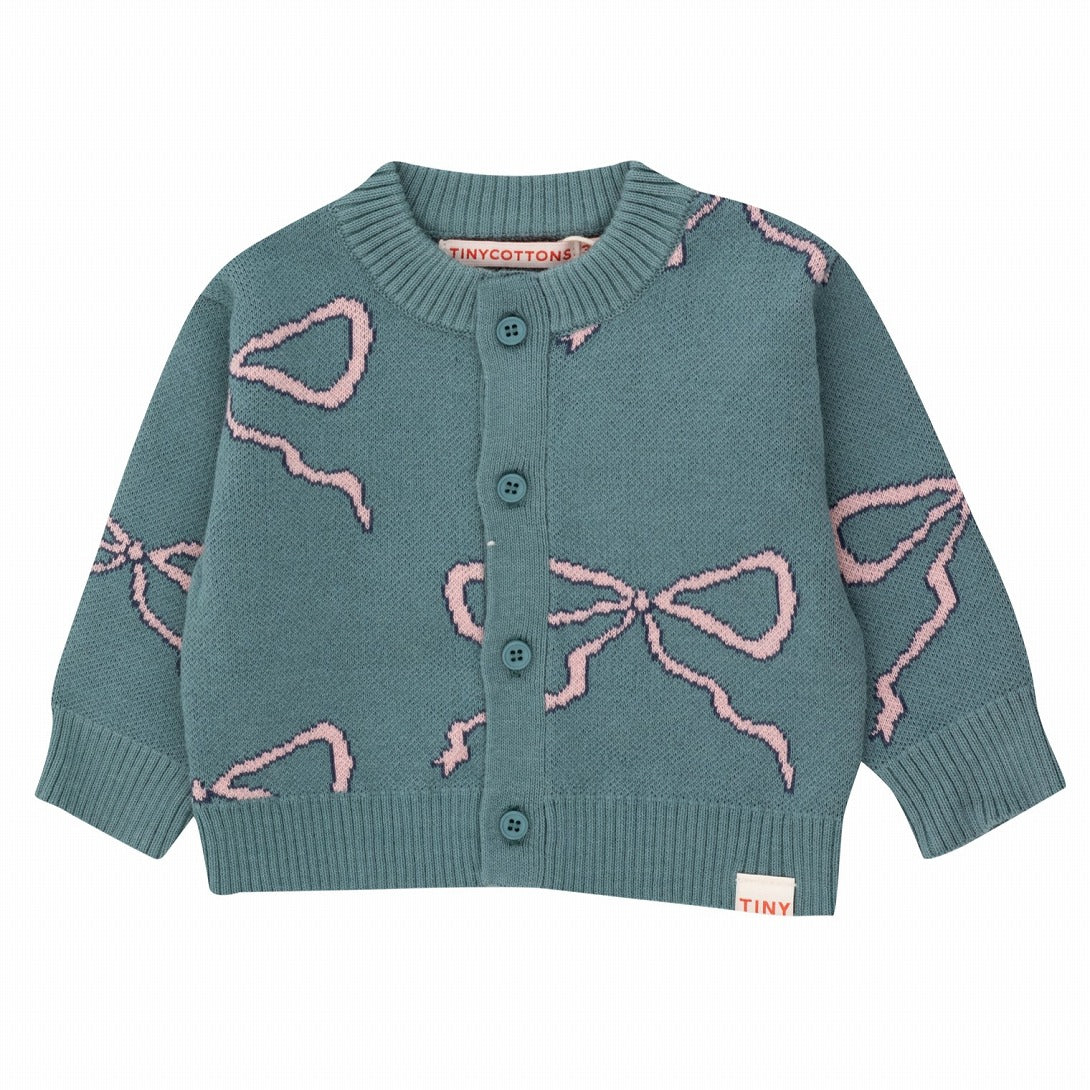 【tinycottons】BOW BABY CARDIGAN warm blue カーディガン 18m,24m  | Coucoubebe/ククベベ