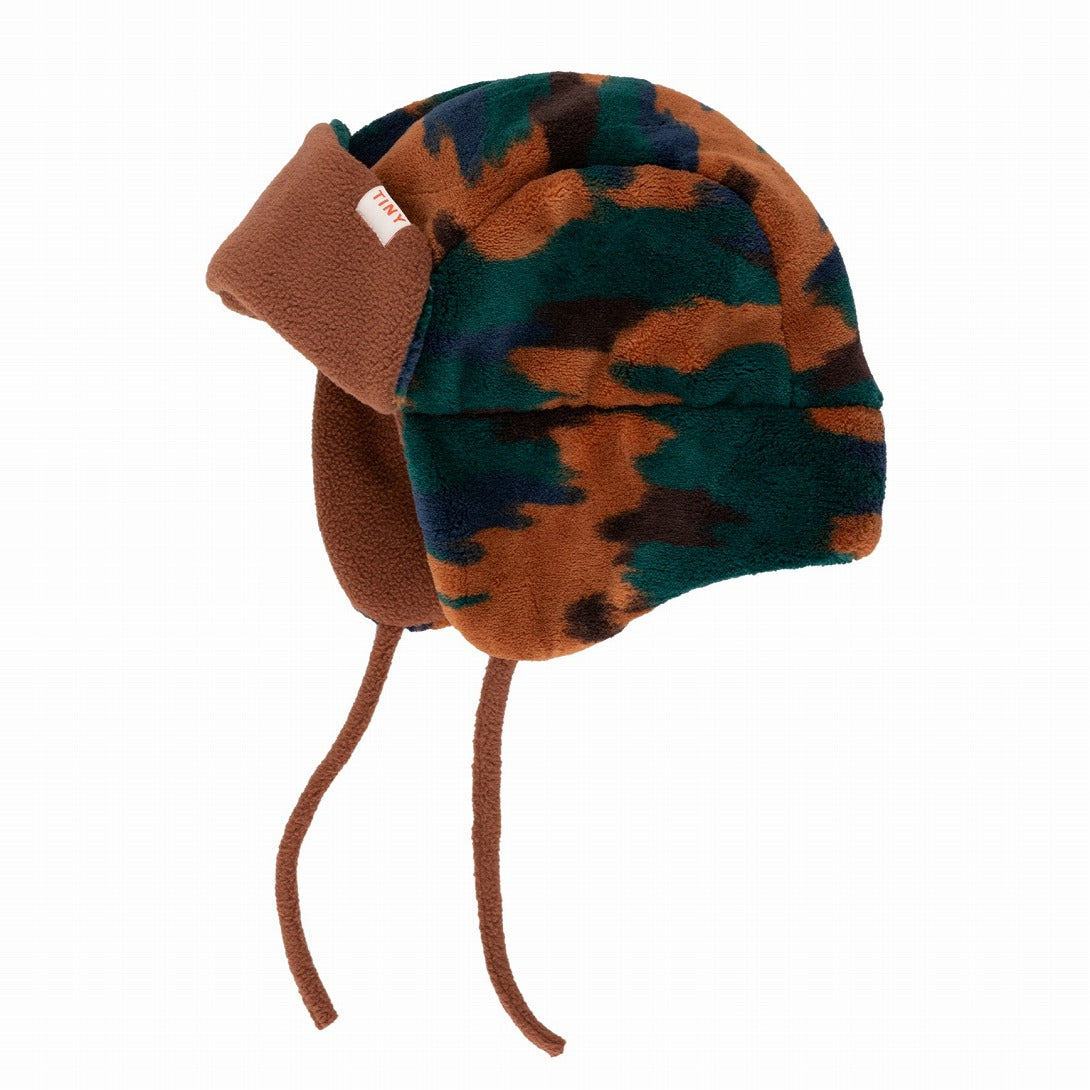 【tinycottons】CAMO EARFLAP BEANIE brown 帽子  S,M,L  | Coucoubebe/ククベベ