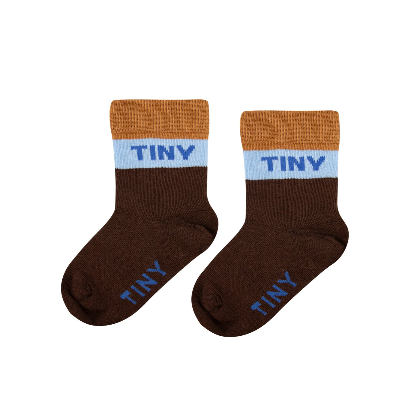 【tinycottons】COLOR BLOCK MEDIUM SOCKS chocolate 靴下 12-24m,2-4y,5-8y  | Coucoubebe/ククベベ