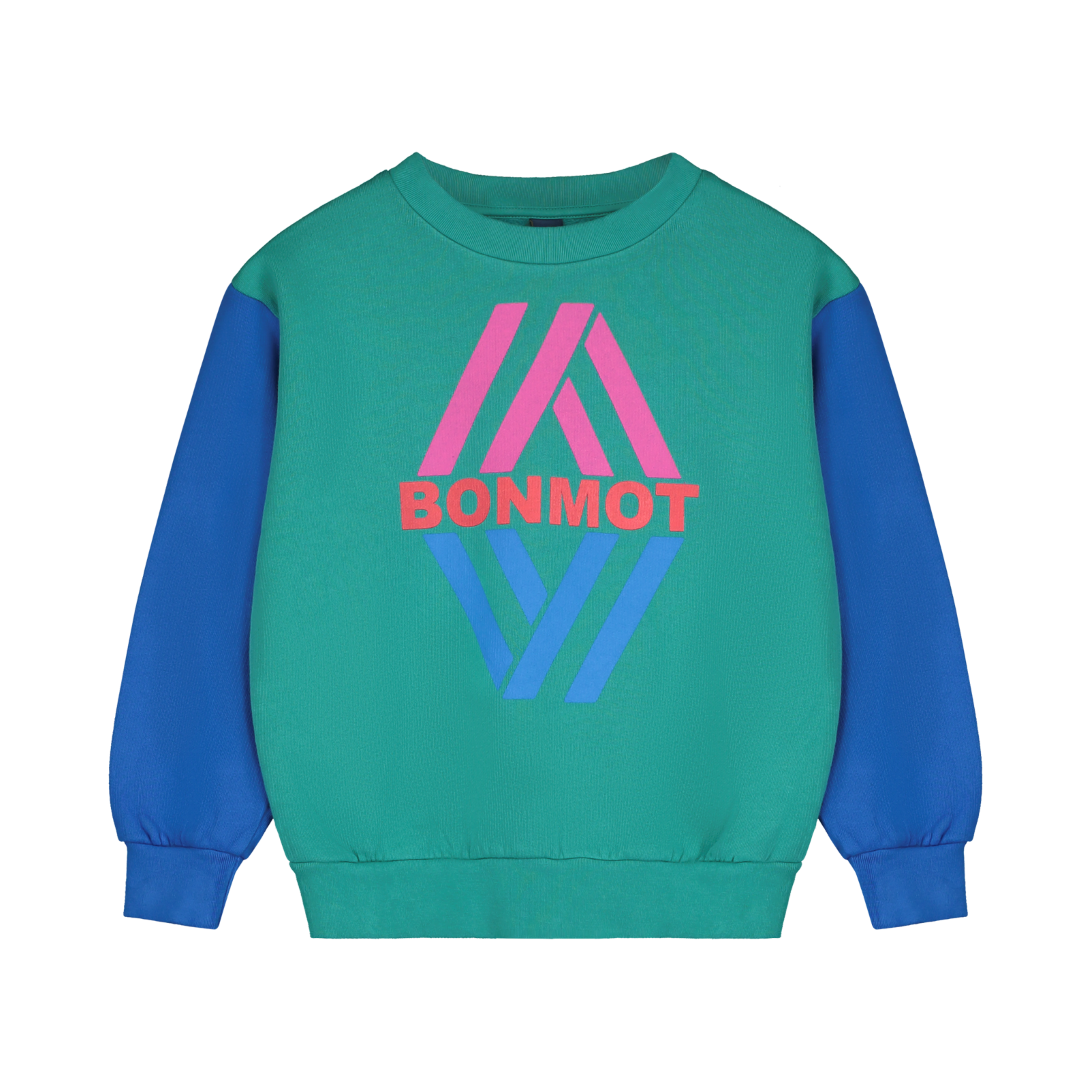 【bonmot organic】Sweatshirt Bonmot rhombus Greenlake スウェット 12-18m,2-3Y,4-5Y,6-7Y  | Coucoubebe/ククベベ