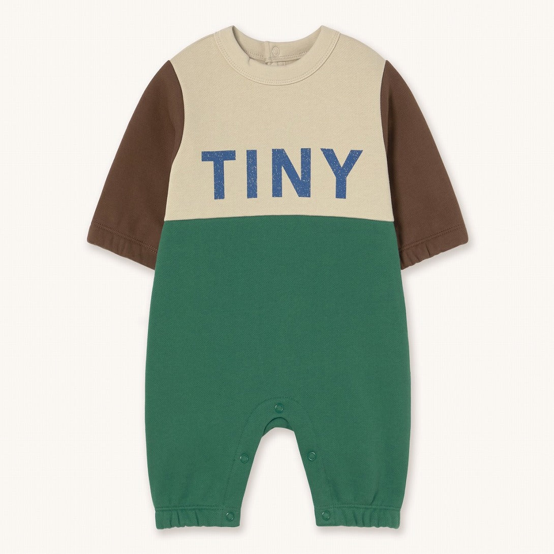 【tinycottons】COLOR BLOCK ONE-PIECE dark vanilla ロンパース 6m,9m,12m  | Coucoubebe/ククベベ
