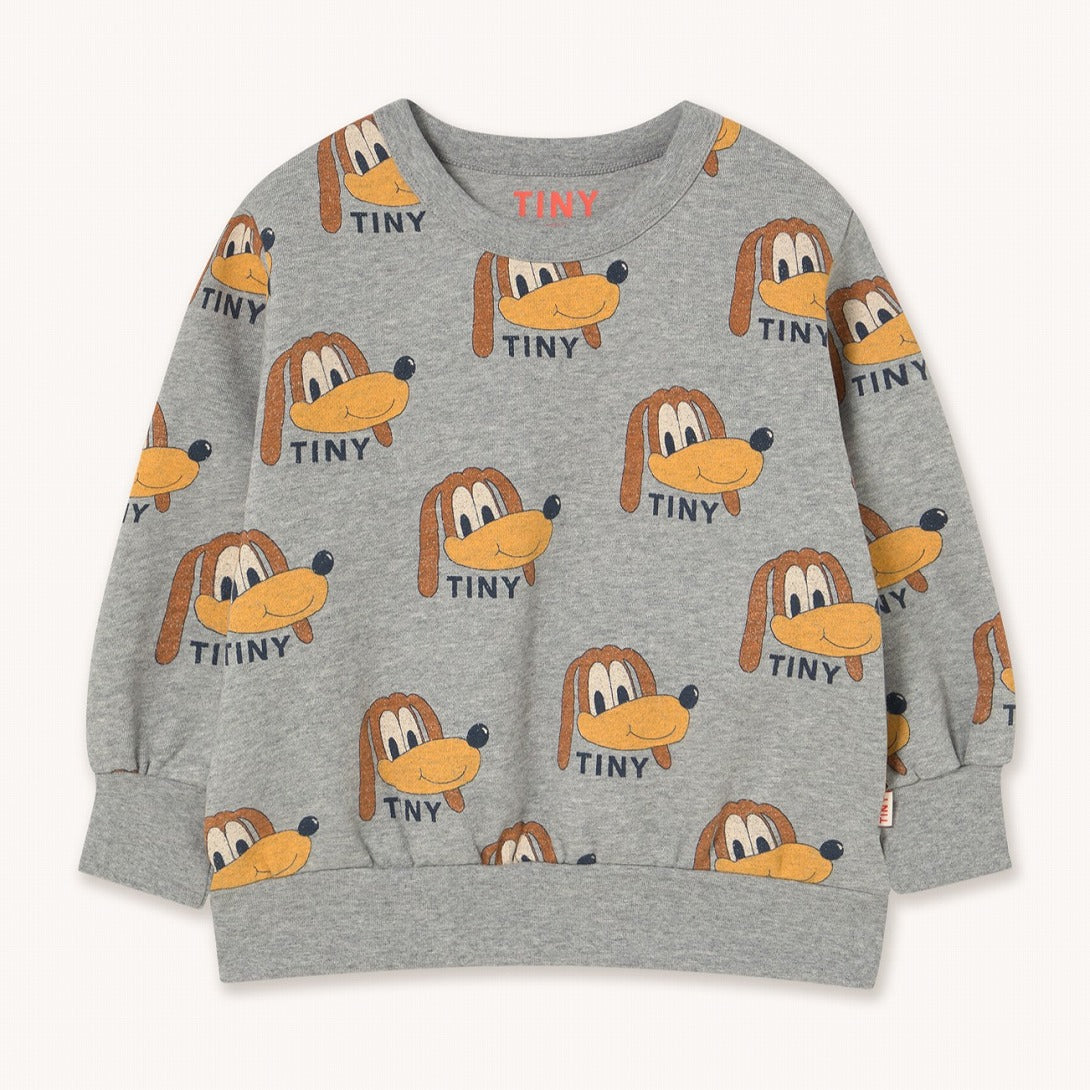 【tinycottons】DOGS SWEATSHIRT medium grey heather スウェット 2y,3y,4y  | Coucoubebe/ククベベ