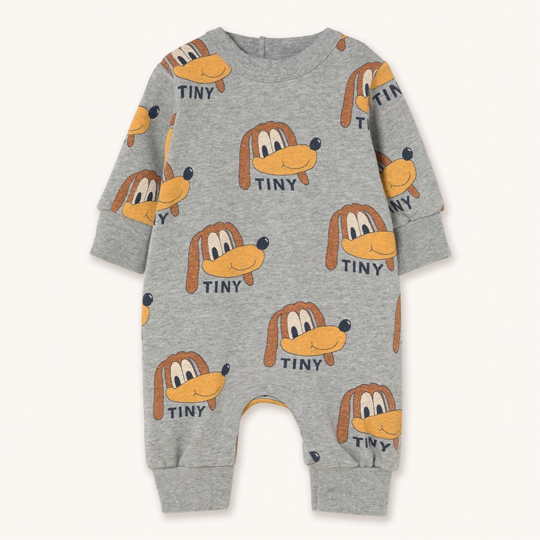 【tinycottons】DOGS ONE-PIECE medium grey heather ロンパース 9m,12m,18m  | Coucoubebe/ククベベ