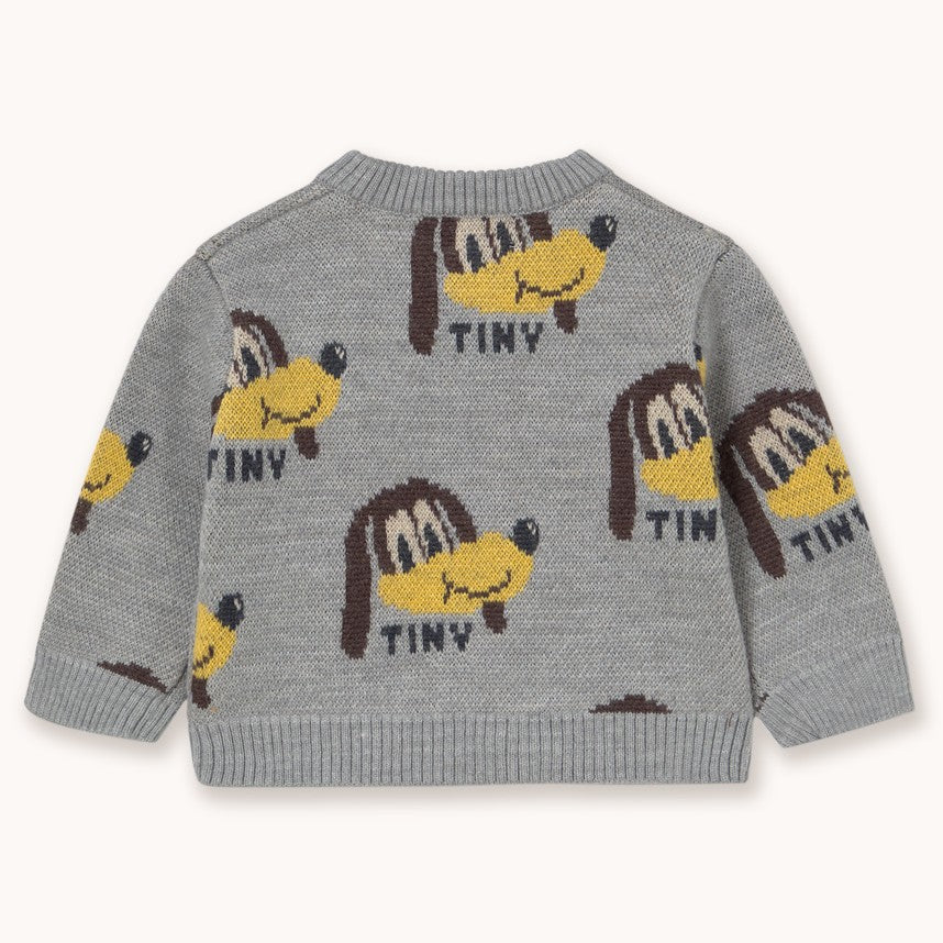 【tinycottons】DOGS BABY CARDIGAN medium grey heather カーディガン 12m,18m,24m  | Coucoubebe/ククベベ