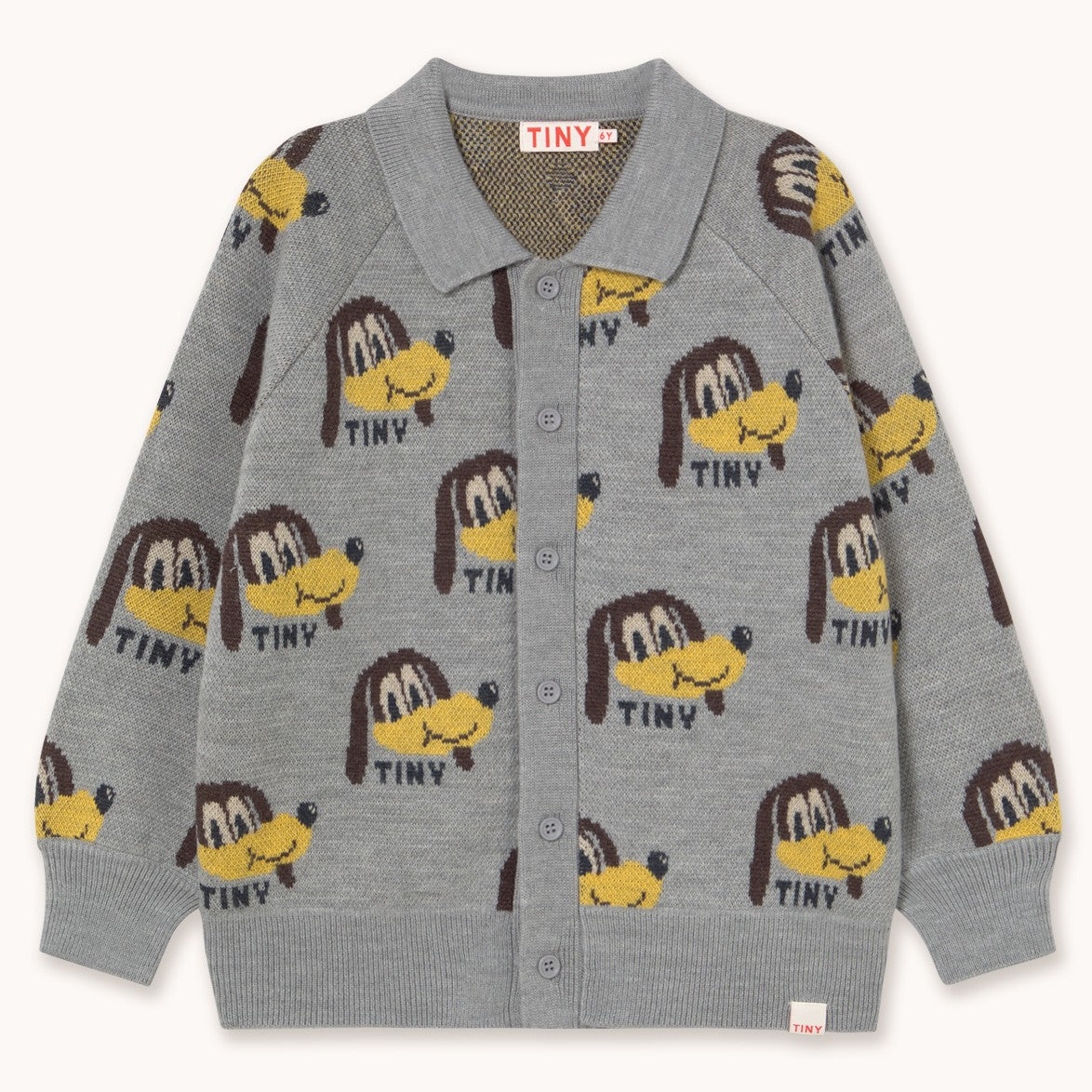 【tinycottons】DOGS CARDIGAN medium grey heather カーディガン 2y,3y,4y  | Coucoubebe/ククベベ