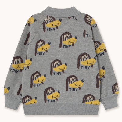 【tinycottons】DOGS CARDIGAN medium grey heather カーディガン 2y,3y,4y（Sub Image-2） | Coucoubebe/ククベベ