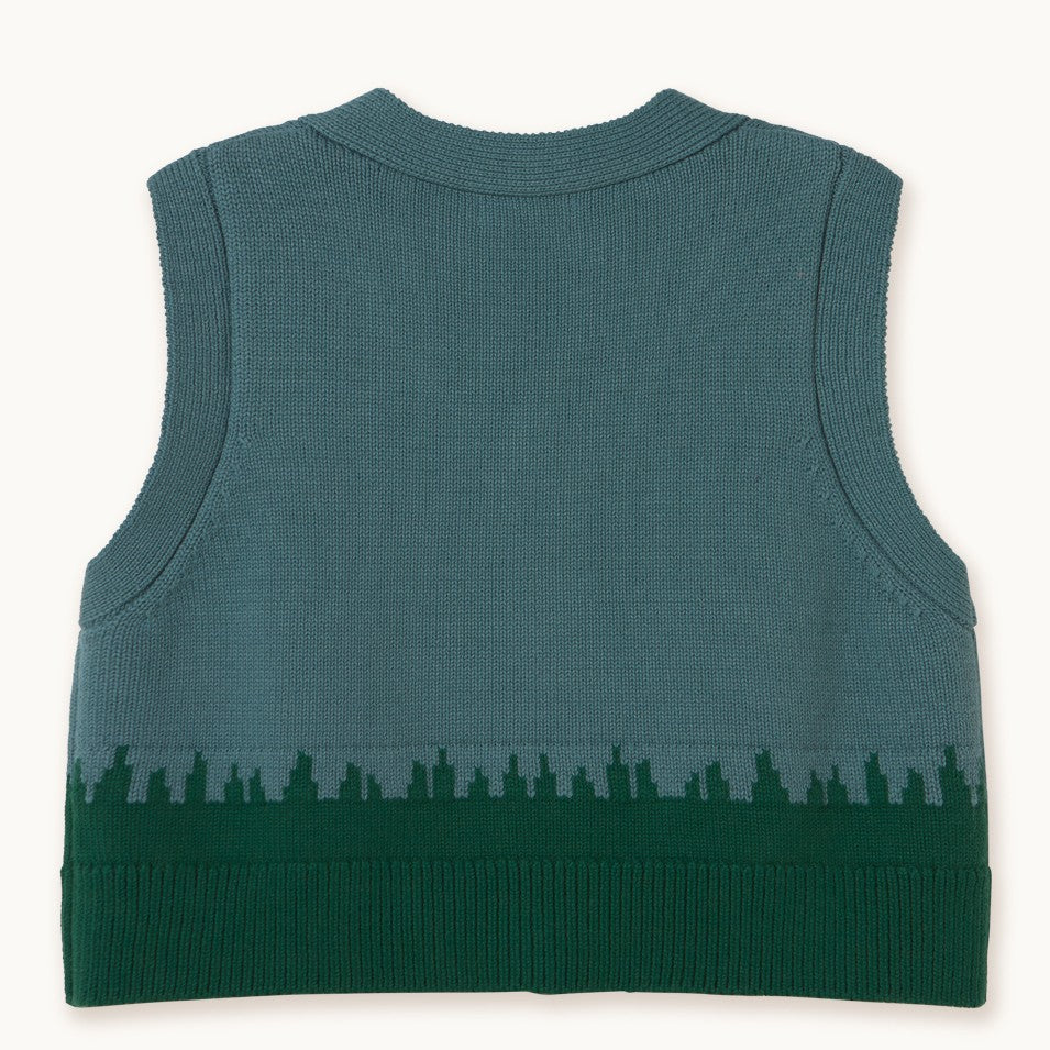 【tinycottons】HOUSES VEST teal ベスト 2y,3y,4y  | Coucoubebe/ククベベ