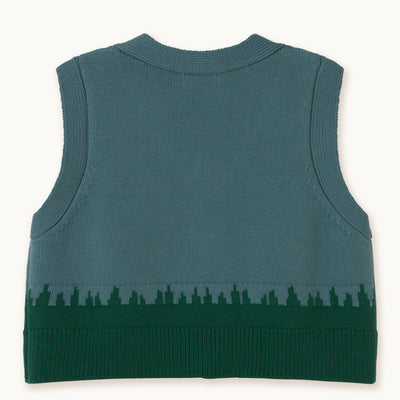 【tinycottons】HOUSES VEST teal ベスト 2y,3y,4y（Sub Image-2） | Coucoubebe/ククベベ