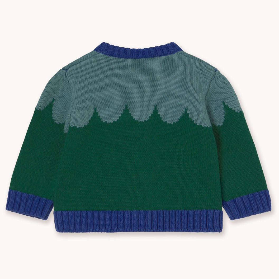 【tinycottons】HOUSES BABY CARDIGAN teal カーディガン 12m,18m,24m  | Coucoubebe/ククベベ