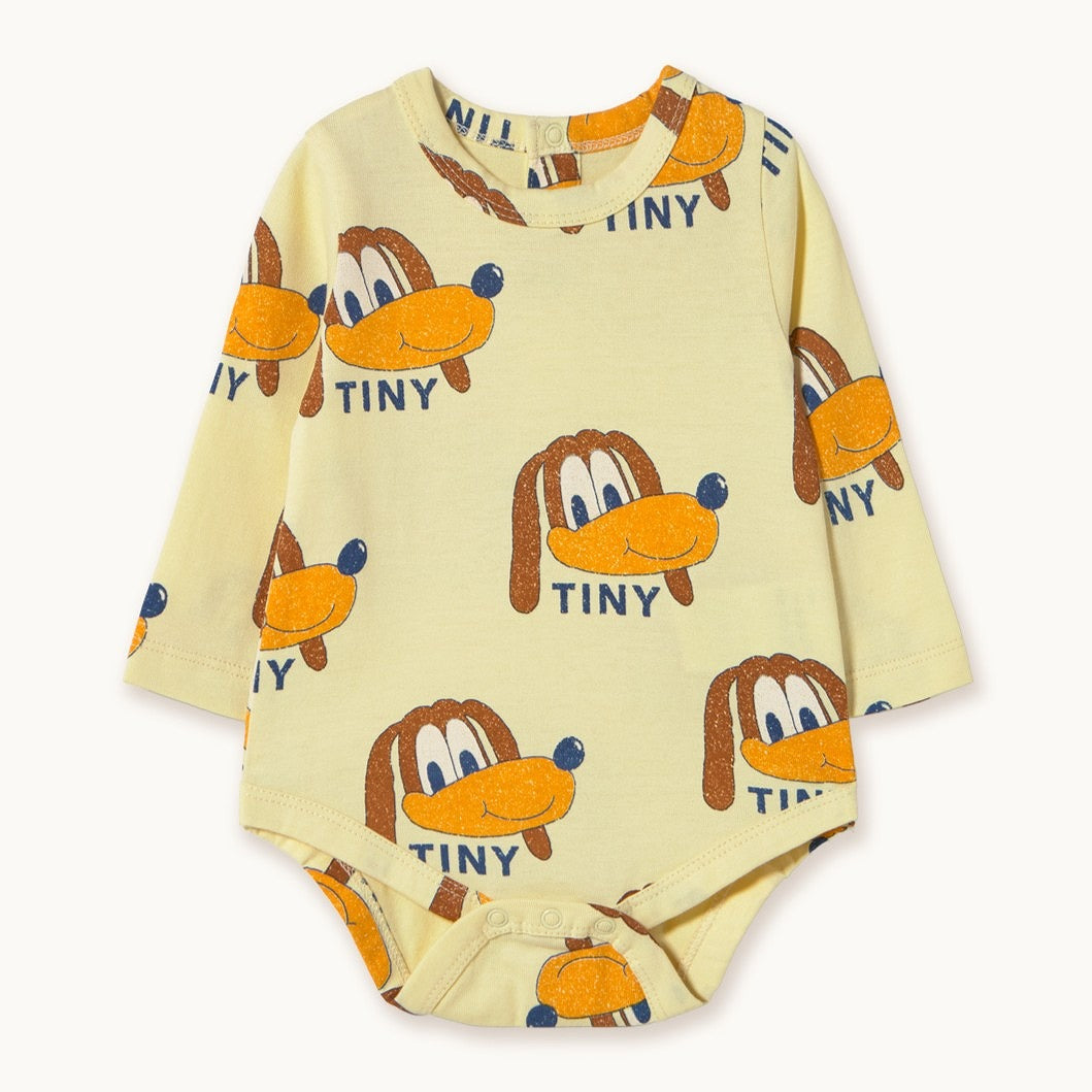 【tinycottons】DOGS BODY dusty yellow ロンパース 6m,9m,12m  | Coucoubebe/ククベベ
