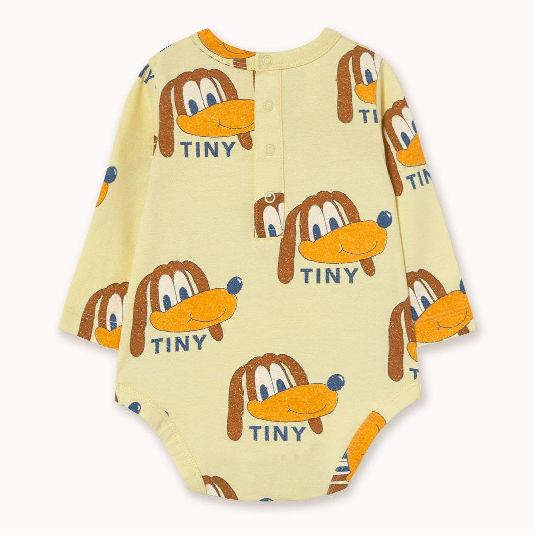 【tinycottons】DOGS BODY dusty yellow ロンパース 6m,9m,12m  | Coucoubebe/ククベベ
