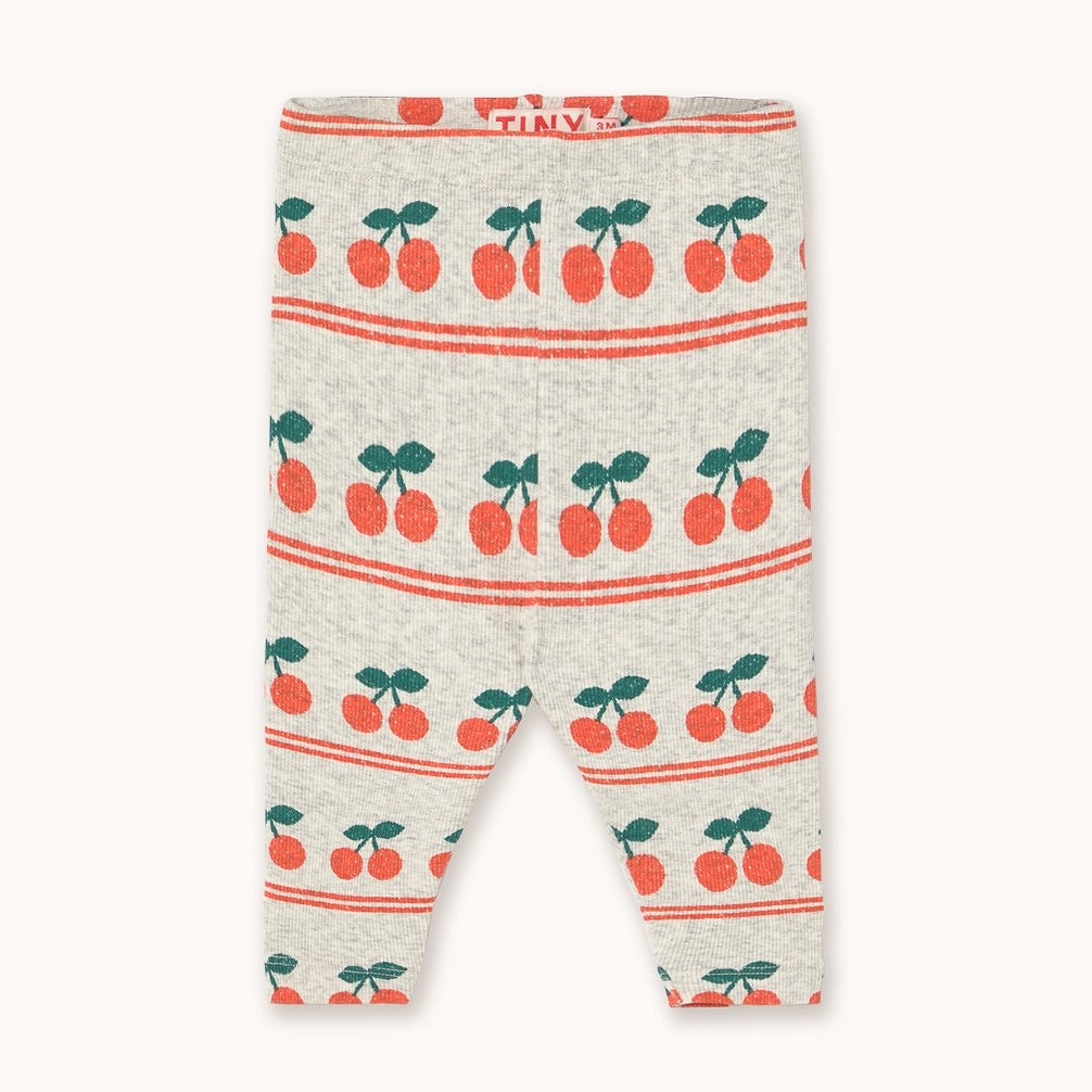【tinycottons】CHERRY PATTERN RIB BABY PANT light cream heather パンツ 12m,18m,24m  | Coucoubebe/ククベベ