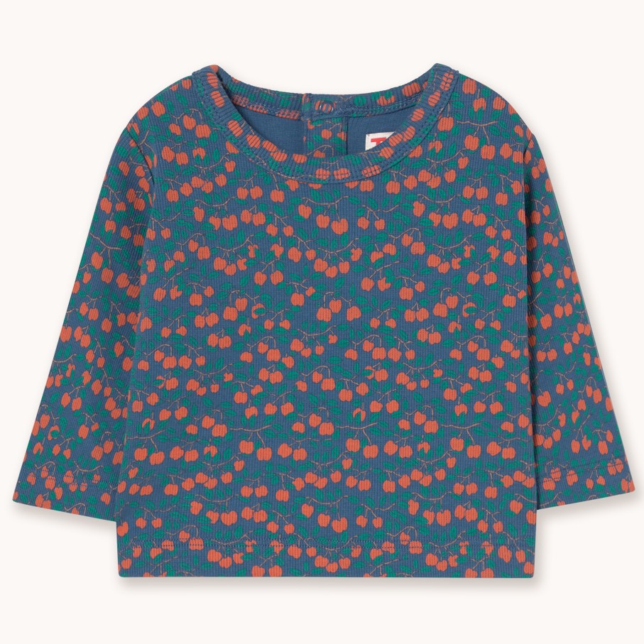 【tinycottons】MINI APPLES RIB BABY TEE light navy Tシャツ 12m,18m,24m  | Coucoubebe/ククベベ