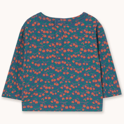 【tinycottons】MINI APPLES RIB BABY TEE light navy Tシャツ 12m,18m,24m（Sub Image-2） | Coucoubebe/ククベベ